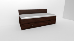 Zvýšené lůžko DUO 2 s úložným prostorem /vč.roštu/ - zadní zvýšené čelo / úchyty JONY