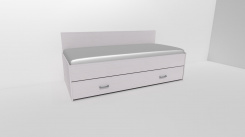 Zvýšené lůžko DUO 2 s úložným prostorem /vč.roštu/ - zadní zvýšené čelo / úchyty JONY