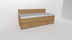 Zvýšené lůžko DUO 2 s úložným prostorem /vč.roštu/ - zadní zvýšené čelo / úchyty JONY