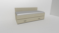 Zvýšené lůžko DUO 2 s úložným prostorem /vč.roštu/ - zadní zvýšené čelo / úchyty JONY