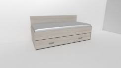 Zvýšené lůžko DUO 2 s úložným prostorem /vč.roštu/ - zadní zvýšené čelo / úchyty JONY