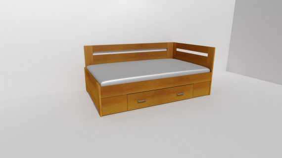 Zvýšené fran.lůžko FABIE 2 - š.120, roh.prov. s 1úl.prost,UNIVERZÁLNÍ L/P / úchyty JONY