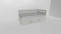 Zvýšené fran.lůžko FABIE 2 - š.120, roh.prov. s 1úl.prost,UNIVERZÁLNÍ L/P / úchyty JONY