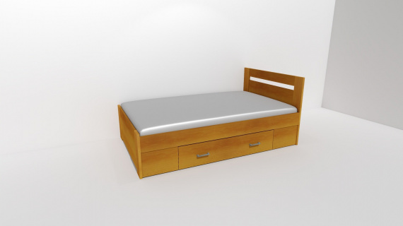 Zvýšené fran.lůžko FABIE 2 - š.120, se 2úl.prostory, 1zvýš.čelo / úchyty JONY