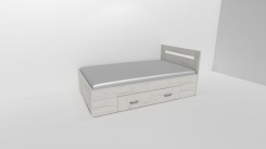 Zvýšené fran.lůžko FABIE 2 - š.120, se 2úl.prostory, 1zvýš.čelo / úchyty JONY