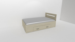 Zvýšené fran.lůžko FABIE 2 - š.120, se 2úl.prostory, 1zvýš.čelo / úchyty JONY