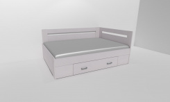 Zvýšené fran.lůžko FABIE 2 - š.140, roh.prov. s 1úl.prost,UNIVERZÁLNÍ L/P / úchyty JONY