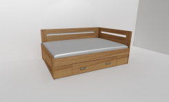 Zvýšené fran.lůžko FABIE 2 - š.140, roh.prov. s 1úl.prost,UNIVERZÁLNÍ L/P / úchyty JONY