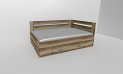 Zvýšené fran.lůžko FABIE 2 - š.140, roh.prov. s 1úl.prost,UNIVERZÁLNÍ L/P / úchyty JONY