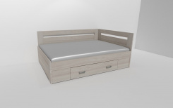 Zvýšené fran.lůžko FABIE 2 - š.140, roh.prov. s 1úl.prost,UNIVERZÁLNÍ L/P / úchyty JONY