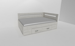 Zvýšené fran.lůžko FABIE 2 - š.140, roh.prov. s 1úl.prost,UNIVERZÁLNÍ L/P / úchyty JONY