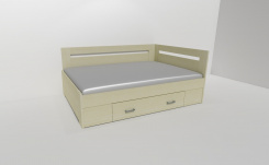 Zvýšené fran.lůžko FABIE 2 - š.140, roh.prov. s 1úl.prost,UNIVERZÁLNÍ L/P / úchyty JONY