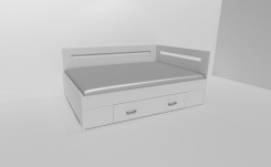 Zvýšené fran.lůžko FABIE 2 - š.140, roh.prov. s 1úl.prost,UNIVERZÁLNÍ L/P / úchyty JONY