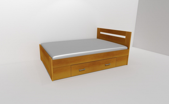 Zvýšené fran.lůžko FABIE 2 - š.140, se 2úl.prostory, 1zvýš.čelo / úchyty JONY