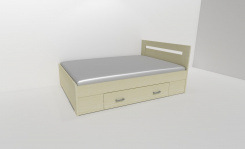 Zvýšené fran.lůžko FABIE 2 - š.140, se 2úl.prostory, 1zvýš.čelo / úchyty JONY