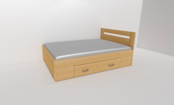 Zvýšené fran.lůžko FABIE 2 - š.140, se 2úl.prostory, 1zvýš.čelo / úchyty JONY