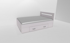 Zvýšené fran.lůžko FABIE 2 - š.140, se 2úl.prostory, 1zvýš.čelo / úchyty JONY