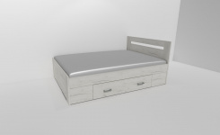 Zvýšené fran.lůžko FABIE 2 - š.140, se 2úl.prostory, 1zvýš.čelo / úchyty JONY