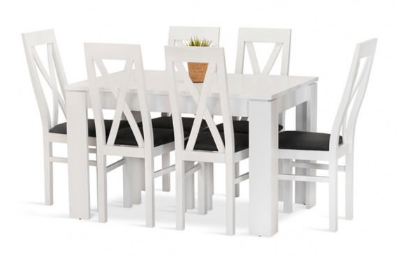 Jídelní set Valdo 6 bílá/modrá