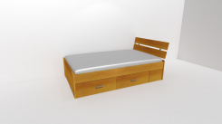 Zvýšené fran.lůžko AMÉLIE 2 - š.120 se 4úl.prostory, 1zvýš.čelo / úchyty JONY