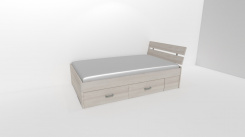 Zvýšené fran.lůžko AMÉLIE 2 - š.120 se 4úl.prostory, 1zvýš.čelo / úchyty JONY