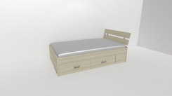 Zvýšené fran.lůžko AMÉLIE 2 - š.120 se 4úl.prostory, 1zvýš.čelo / úchyty JONY