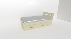 Zvýšené fran.lůžko AMÉLIE 2 - š.120 se 4úl.prostory, 1zvýš.čelo / úchyty JONY