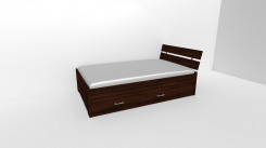 Zvýšené fran.lůžko AMÉLIE 2 - š.120 se 4úl.prostory, 1zvýš.čelo / úchyty JONY