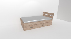 Zvýšené fran.lůžko AMÉLIE 2 - š.120 se 4úl.prostory, 1zvýš.čelo / úchyty JONY