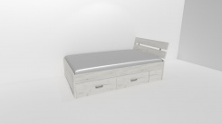 Zvýšené fran.lůžko AMÉLIE 2 - š.120 se 4úl.prostory, 1zvýš.čelo / úchyty JONY