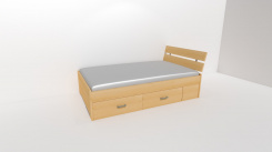 Zvýšené fran.lůžko AMÉLIE 2 - š.120 se 4úl.prostory, 1zvýš.čelo / úchyty JONY