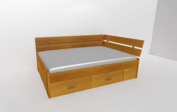 Zvýšené fran.lůžko AMÉLIE 2 - š.140 roh.prov.se 2úl.prostory,UNIVERZÁLNÍ L/P / úchyty JONY