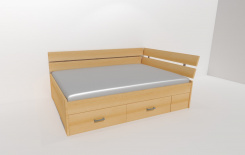 Zvýšené fran.lůžko AMÉLIE 2 - š.140 roh.prov.se 2úl.prostory,UNIVERZÁLNÍ L/P / úchyty JONY