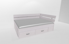 Zvýšené fran.lůžko AMÉLIE 2 - š.140 roh.prov.se 2úl.prostory,UNIVERZÁLNÍ L/P / úchyty JONY