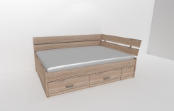 Zvýšené fran.lůžko AMÉLIE 2 - š.140 roh.prov.se 2úl.prostory,UNIVERZÁLNÍ L/P / úchyty JONY