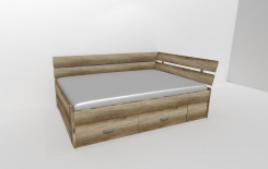 Zvýšené fran.lůžko AMÉLIE 2 - š.140 roh.prov.se 2úl.prostory,UNIVERZÁLNÍ L/P / úchyty JONY