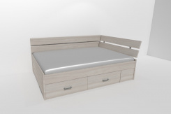 Zvýšené fran.lůžko AMÉLIE 2 - š.140 roh.prov.se 2úl.prostory,UNIVERZÁLNÍ L/P / úchyty JONY