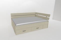 Zvýšené fran.lůžko AMÉLIE 2 - š.140 roh.prov.se 2úl.prostory,UNIVERZÁLNÍ L/P / úchyty JONY