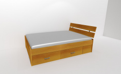 Zvýšené fran.lůžko AMÉLIE 2 - š.140 se 4úl.prostory, 1zvýš.čelo / úchyty JONY