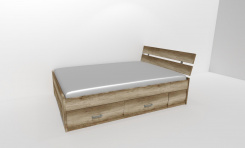 Zvýšené fran.lůžko AMÉLIE 2 - š.140 se 4úl.prostory, 1zvýš.čelo / úchyty JONY