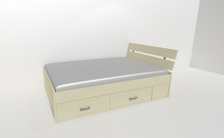 Zvýšené fran.lůžko AMÉLIE 2 - š.140 se 4úl.prostory, 1zvýš.čelo / úchyty JONY