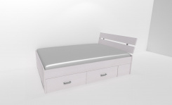 Zvýšené fran.lůžko AMÉLIE 2 - š.140 se 4úl.prostory, 1zvýš.čelo / úchyty JONY