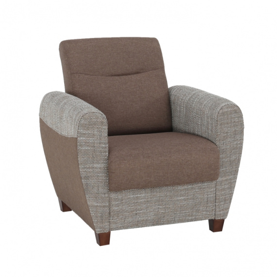 Křeslo, hnědá / tmavě béžová, MILO