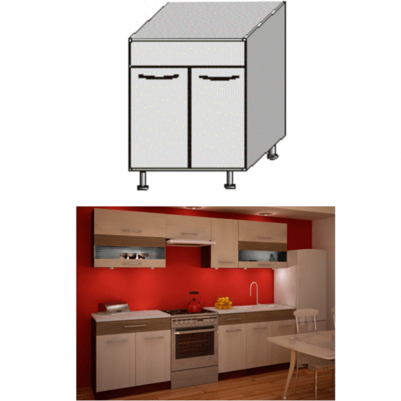 Spodní dřezová skříňka, rigolletto light / rigolletto dark / wenge, JURA NEW IA DZ-80