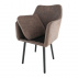 Jídelní křeslo s efektem broušené kůže, hnědošedá/černá, Dabiri