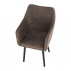 Jídelní křeslo s efektem broušené kůže, hnědošedá/černá, Dabiri