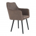 Jídelní křeslo s efektem broušené kůže, hnědošedá/černá, Dabiri