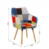 Křeslo, barevný patchwork / buk, LANDOR
