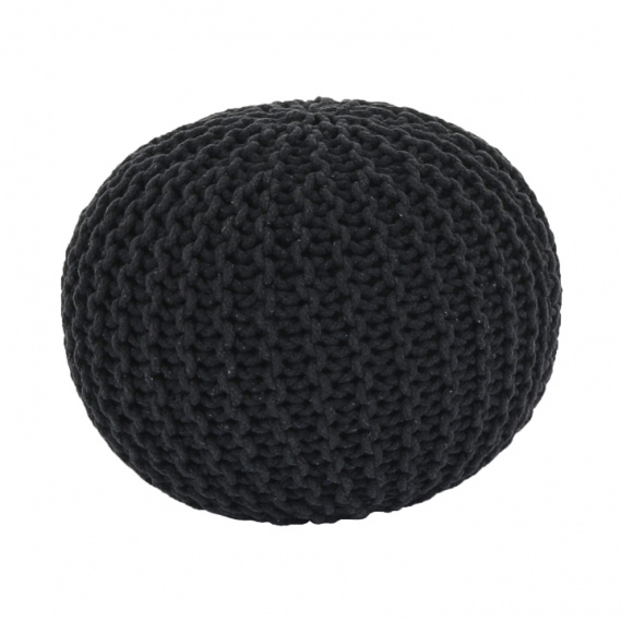 Pletený taburet, bavlna, šedá, GOBI TYP 2