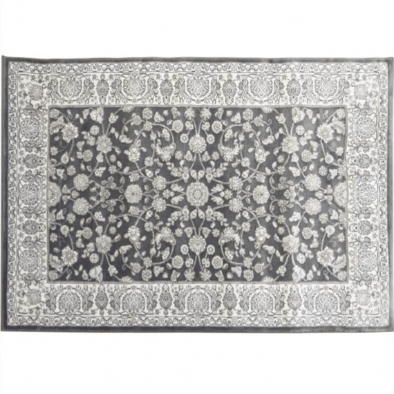 Koberec, tmavě šedá / vzor, 160x235, AZIR